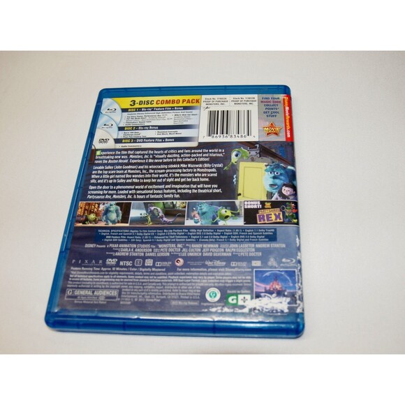 Disney Pixar Monster’s Inc Blu Ray & Dvd 3 Disc Collector’s Edition - Picture 2 of 2